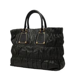 プラダ ゴーフル トートバッグ ブラック レザー サフィアーノレザー レディース PRADA 【中古】