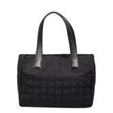 シャネル ニュートラベルライン ハンドバッグ ブラック ナイロン レザー レディース CHANEL 【中古】