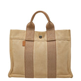 エルメス ニューフールトゥ トートPM トートバッグ ベージュ ブラウン キャンバス レディース HERMES 【中古】