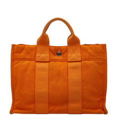 エルメス フールトゥ トートPM ハンドバッグ オレンジ キャンバス レディース HERMES 【中古】