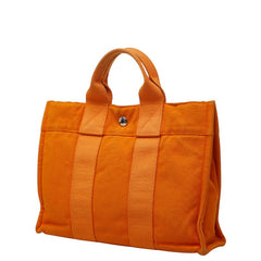 エルメス フールトゥ トートPM ハンドバッグ オレンジ キャンバス レディース HERMES 【中古】