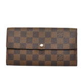 ルイ ヴィトン ダミエ ポルトフォイユ サラ 長財布 N61734 ブラウン PVC レザー レディース LOUIS VUITTON 【中古】
