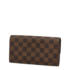 ルイ ヴィトン ダミエ ポルトフォイユ サラ 長財布 N61734 ブラウン PVC レザー レディース LOUIS VUITTON 【中古】