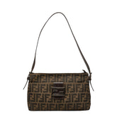 フェンディ ズッカ ワンショルダーバッグ 26566 ブラウン キャンバス レザー レディース FENDI 【中古】