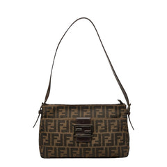 フェンディ ズッカ ワンショルダーバッグ 26566 ブラウン キャンバス レザー レディース FENDI 【中古】