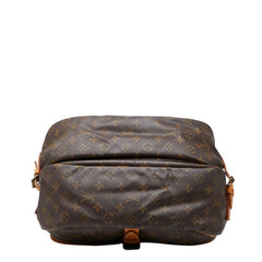 ルイ ヴィトン モノグラム ソミュール35 斜め掛け ショルダーバッグ M42254 ブラウン PVC レザー レディース LOUIS VUITTON 【中古】