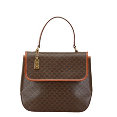 セリーヌ マカダム ハンドバッグ ショルダーバッグ 2WAY ブラウン PVC レザー レディース CELINE 中古