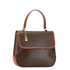 セリーヌ マカダム ハンドバッグ ショルダーバッグ 2WAY ブラウン PVC レザー レディース CELINE 【中古】