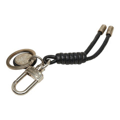 ルイ ヴィトン ダミエ グラフィット レザーロープ キーホルダー チャーム M67224 シルバー ブラック メタル PVC レディース LOUIS VUITTON 【中古】