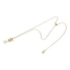 シャネル ココマーク ラインストーン ネックレス シャンパンゴールド メッキ フェイクパール レディース CHANEL 【中古】