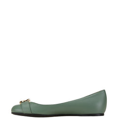 グッチ GGマーモント - フラットシューズ サイズ:35 1/2 365590 グリーン レザー レディース GUCCI 【中古】