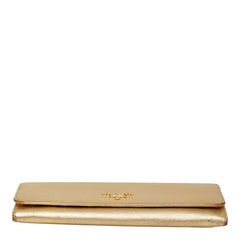 プラダ 長財布 ゴールド サフィアーノレザー レディース PRADA 【中古】
