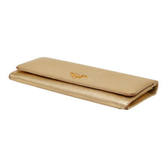 プラダ 長財布 ゴールド サフィアーノレザー レディース PRADA 【中古】