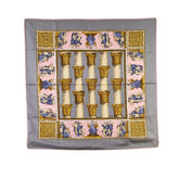 セリーヌ スカーフ グレー ピンク マルチカラー シルク レディース CELINE 【中古】