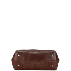 サルヴァトーレフェラガモ ガンチーニ ハンドバッグ ショルダーバッグ 2WAY ブラウン パイソン レディース Salvatore Ferragamo 【中古】