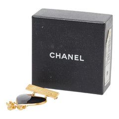 シャネル ココマーク ハートモチーフ ブローチ ゴールド ブラック メッキ レディース CHANEL 【中古】