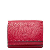 フェンディ セレリア 三つ折り財布 コンパクトウォレット 8M0395 ピンク レザー レディース FENDI 【中古】