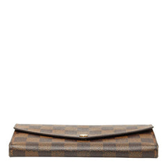 ルイ ヴィトン ダミエ ポルトフォイユ サラ 長財布 N63209 ブラウン PVC レザー レディース LOUIS VUITTON 【中古】