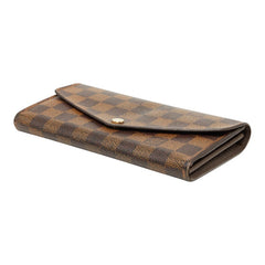 ルイ ヴィトン ダミエ ポルトフォイユ サラ 長財布 N63209 ブラウン PVC レザー レディース LOUIS VUITTON 【中古】