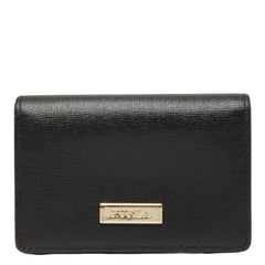 フルラ カードケース 名刺入れ ブラック レザー レディース Furla 【中古】