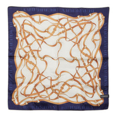 バーバリー ロゴ ベルト モチーフ スカーフ ホワイト マルチカラー コットン レディース BURBERRY 【中古】