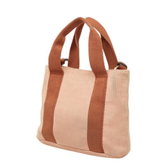 クロエ ロゴ ハンドバッグ ショルダーバッグ ピンク ブラウン コーデュロイ キャンバス レディース Chloe 【中古】