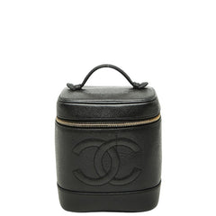 シャネル ココマーク バニティバッグ ハンドバッグ ブラック キャビアスキン レディース CHANEL 【中古】