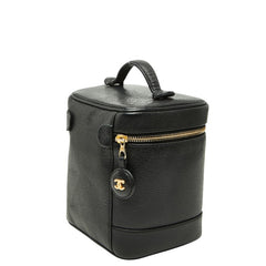 シャネル ココマーク バニティバッグ ハンドバッグ ブラック キャビアスキン レディース CHANEL 【中古】