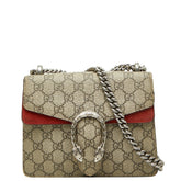 グッチ GGスプリーム ディオニュソス チェーン ショルダーバッグ 421970 ベージュ レッド PVC スウェード レディース GUCCI 【中古】