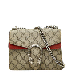 グッチ GGスプリーム ディオニュソス チェーン ショルダーバッグ 421970 ベージュ レッド PVC スウェード レディース GUCCI 【中古】