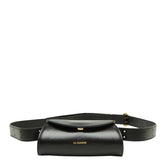 ジルサンダー カンノーロ マイクロ ショルダーバッグ ブラック レザー レディース JIL SANDER 【中古】