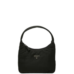 プラダ 三角ロゴプレート ハンドバッグ ブラック ナイロン レディース PRADA 【中古】