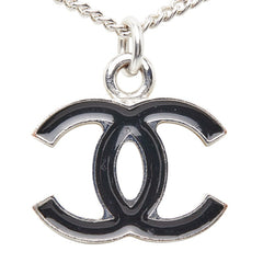 シャネル ココマーク ネックレス シルバー ブラック メタル レディース CHANEL 【中古】