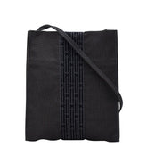 エルメス エールライン 斜め掛け ショルダーバッグ ポシェット グレー キャンバス レディース HERMES 【中古】