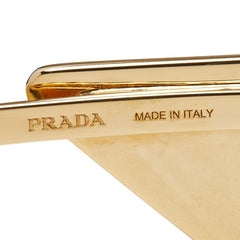 プラダ 三角ロゴプレート トライアングル ヘアピン ヘアアクセサリー ゴールド ブラック メッキ レディース PRADA 【中古】