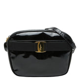 サルヴァトーレフェラガモ ヴァラ 斜め掛け ショルダーバッグ ブラック エナメル レディース Salvatore Ferragamo 【中古】