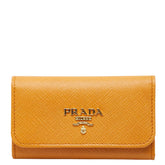 プラダ キーケース KP5052 イエロー サフィアーノレザー レディース PRADA 【中古】
