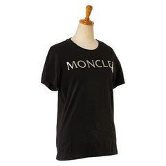 モンクレール ロゴミニワッペン 半袖Tシャツ サイズ:XS ブラック シルバー コットン レディース MONCLER 【中古】