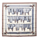 エルメス カレ90 Les Sangles サングル スカーフ 大判 ブラウン ベージュ グレー シルク レディース HERMES 【中古】