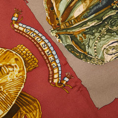 エルメス ペルソナ マフラー マルチカラー オレンジ シルク アンゴラ レディース HERMES 【中古】