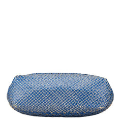 トリーバーチ トートバッグ カゴバッグ ブルー ベージュ ラフィア レザー レディース Tory Burch 【中古】