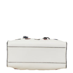 マークジェイコブス チェック ミニ グラインド ハンドバッグ ショルダーバッグ 2WAY ホワイト レッド レザー レディース MARC JACOBS 中古