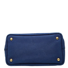 プラダ 三角ロゴプレート カナパ ミニ ハンドバッグ ショルダーバッグ 2WAY B2439G ブルー キャンバス レディース PRADA 【中古】