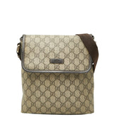 グッチ GGスプリーム 斜め掛け ショルダーバッグ 223666 ベージュ ブラウン PVC レザー レディース GUCCI 【中古】
