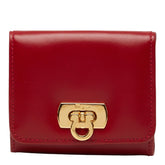 サルヴァトーレフェラガモ ガンチーニ コインケース 小銭入れ レッド ゴールド レザー メッキ レディース Salvatore Ferragamo 【中古】