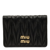 ミュウミュウ マテラッセ カードケース ブラック レザー レディース MIUMIU 【中古】