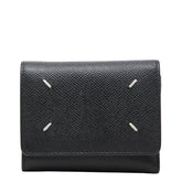 マルタンマルジェラ WALLET CLIP 3 WITH ZIP 4ステッチ コンパクト ウォレット 二つ折り財布 SA3UI0017 P4745 ブラック レザー レディース MARTIN MARGIELA 【中古】