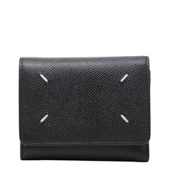 マルタンマルジェラ WALLET CLIP 3 WITH ZIP 4ステッチ コンパクト ウォレット 二つ折り財布 SA3UI0017 P4745 ブラック レザー レディース MARTIN MARGIELA 【中古】