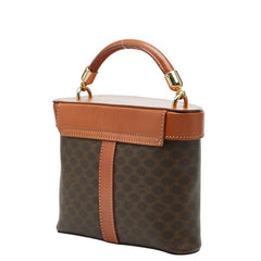 セリーヌ マカダム バニティバッグ ショルダーバッグ 2WAY ブラウン PVC レザー レディース CELINE 【中古】