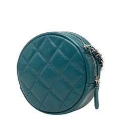シャネル マトラッセ ココマーク ミニ チェーン クラシック ショルダーバッグ グリーン系 キャビアスキン レディース CHANEL 【中古】